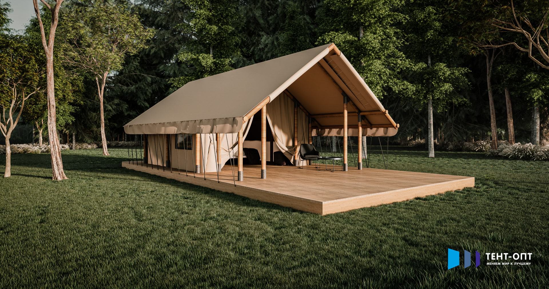 Пaлaтка для глэмпинга 5×7.5 m Safari-Tent – купить в Торжке | По 201500 руб.